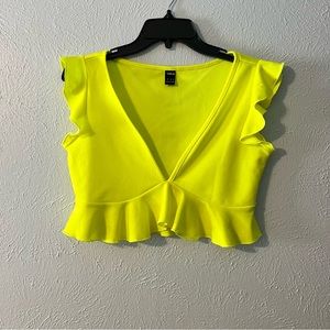 SHEIN Neon Yellow Crop Top